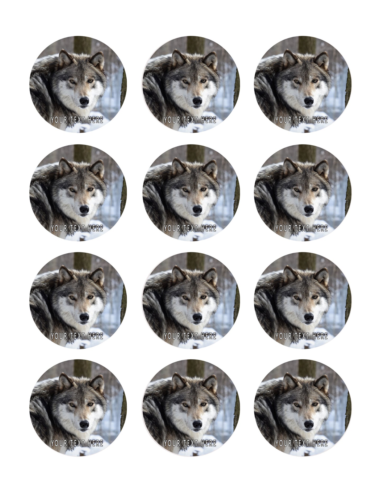 Wolf (Nr3) - Edible Cake Topper OR Cupcake Topper, Decor