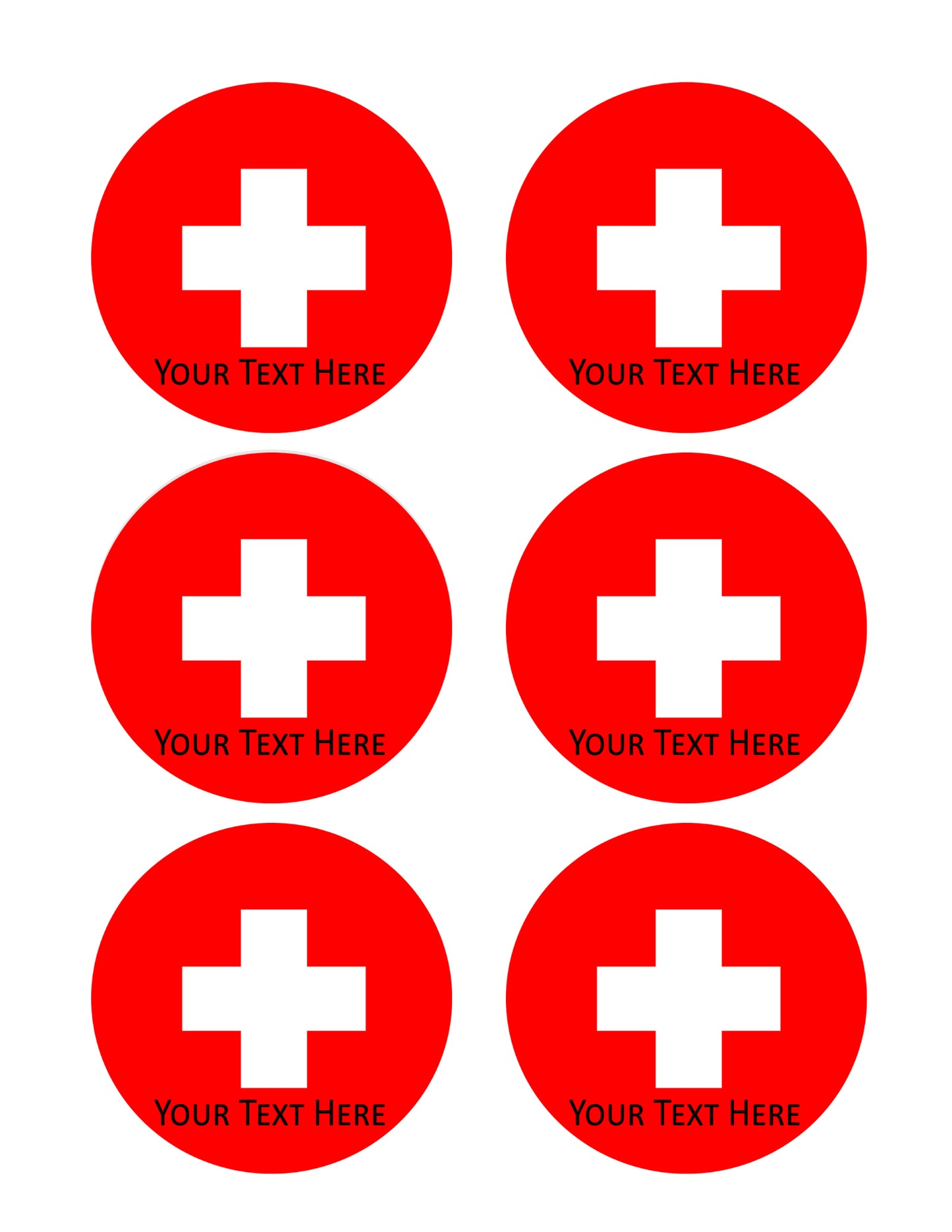 Switzerland flag - Edible Cake Topper, Cupcake Toppers, Strips