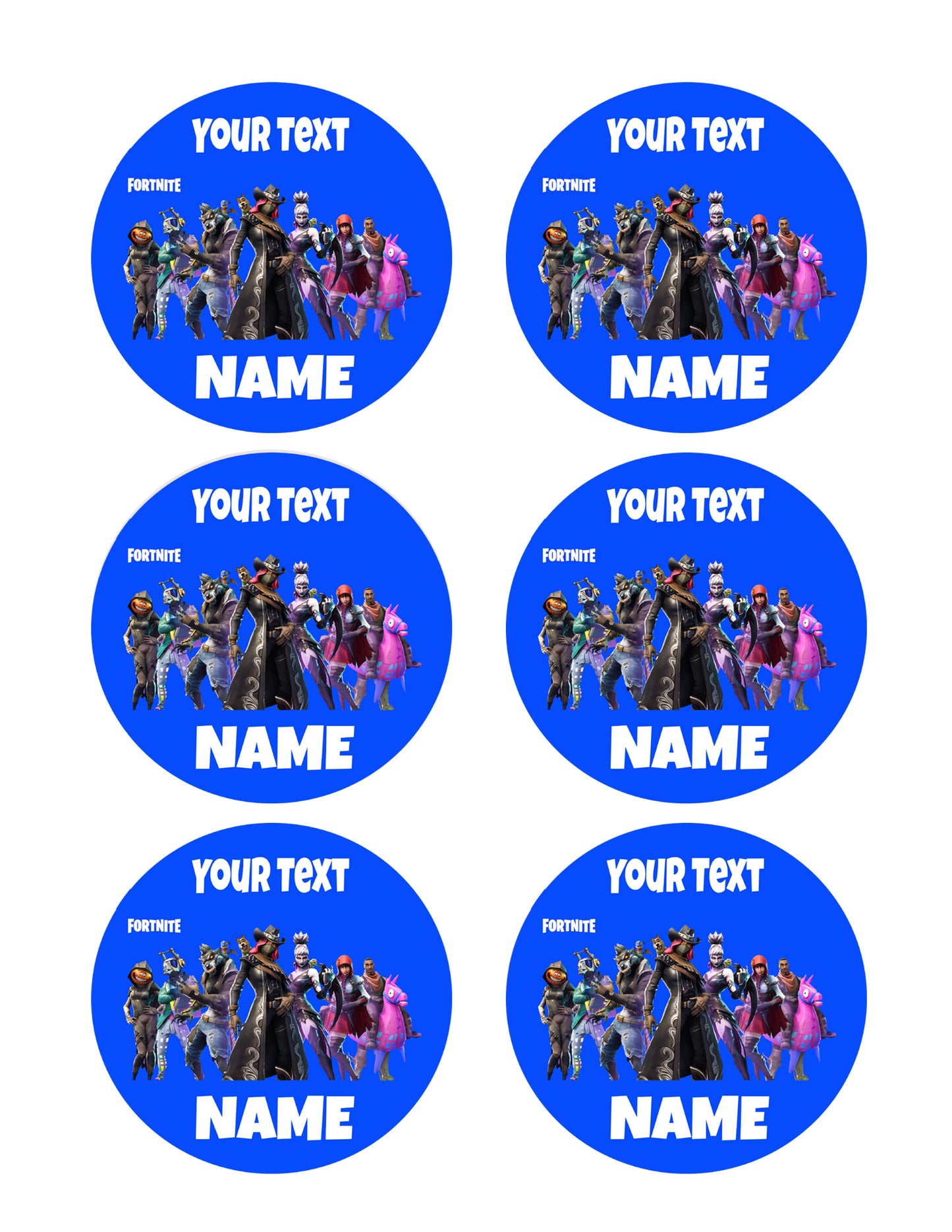 Fortnite - Edible Cake Topper or Cupcake Toppers, Strips