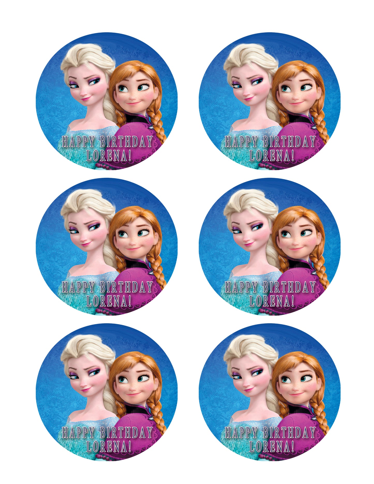 FROZEN Anna and Elsa - Edible Cake Topper OR Cupcake Topper, Decor