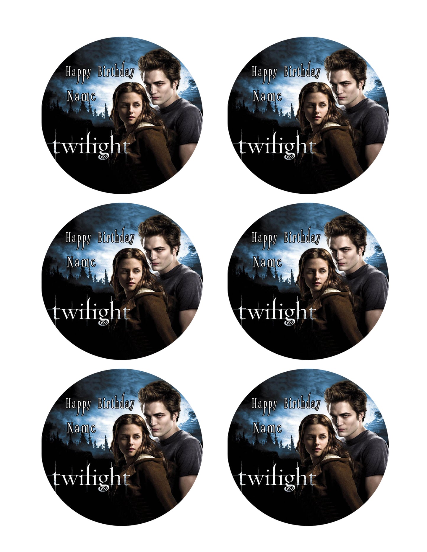 Twilight - Edible Cake Topper OR Cupcake Topper, Decor