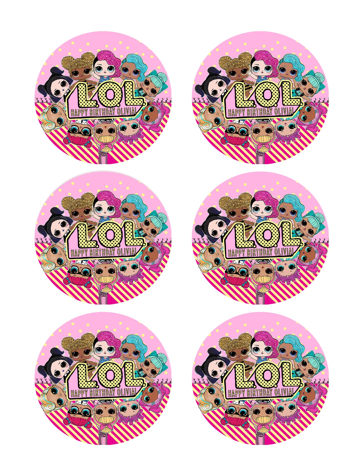 Lol Suprise Dolls (Nr3) - Edible Cake Topper, Cupcake Toppers, Strips