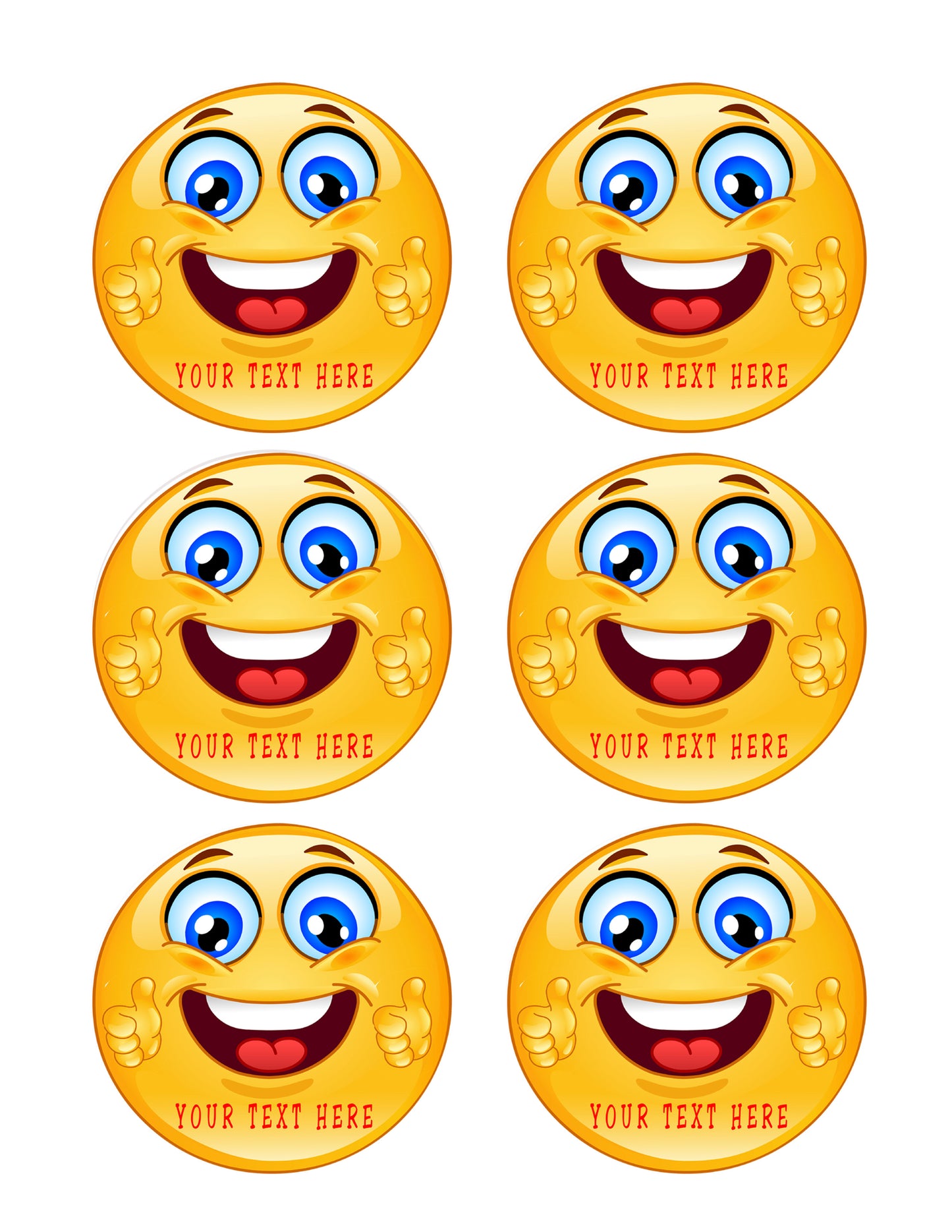 Thumb Up Emoji - Edible Cake Topper, Cupcake Toppers, Strips