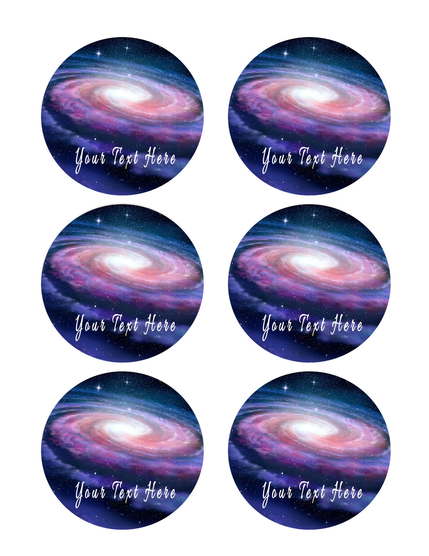 Space - Edible Cake Topper, Cupcake Toppers, Strips