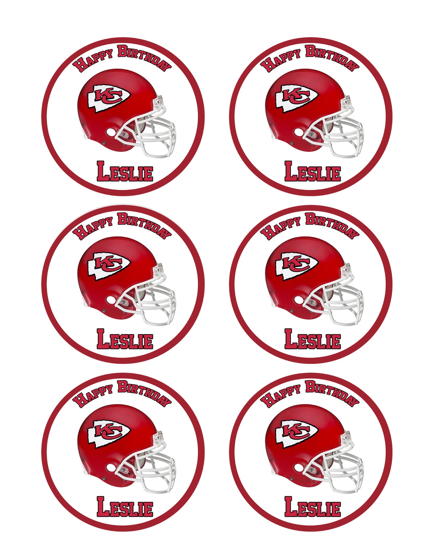 Kansas City Chiefs - Edible Cake Topper OR Cupcake Topper, Decor