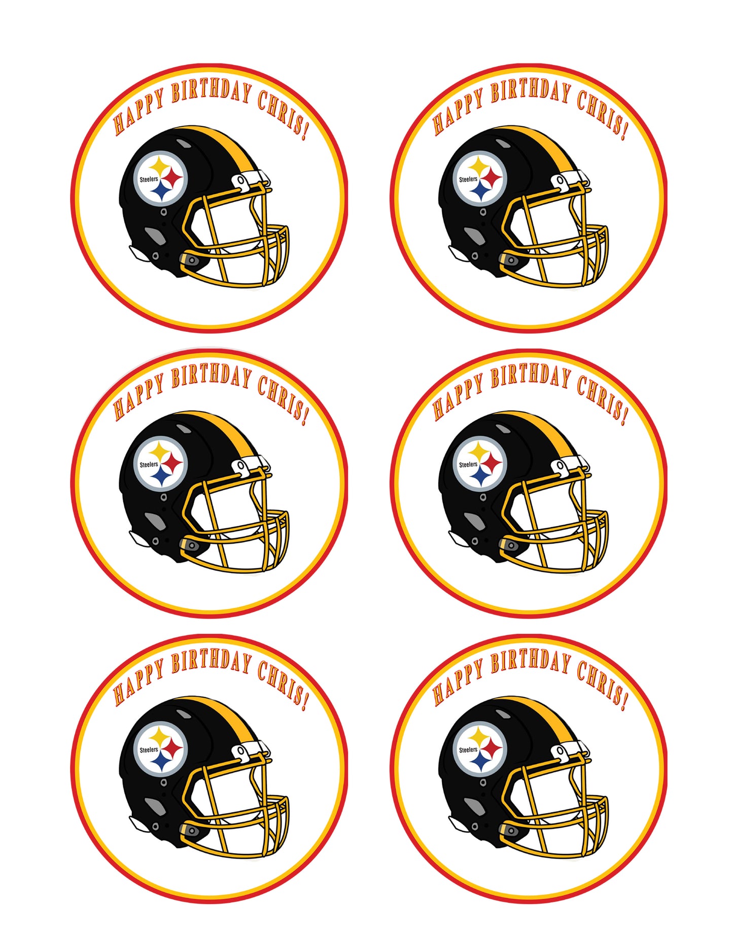 Pittsburgh Steelers - Edible Cake Topper OR Cupcake Topper, Decor