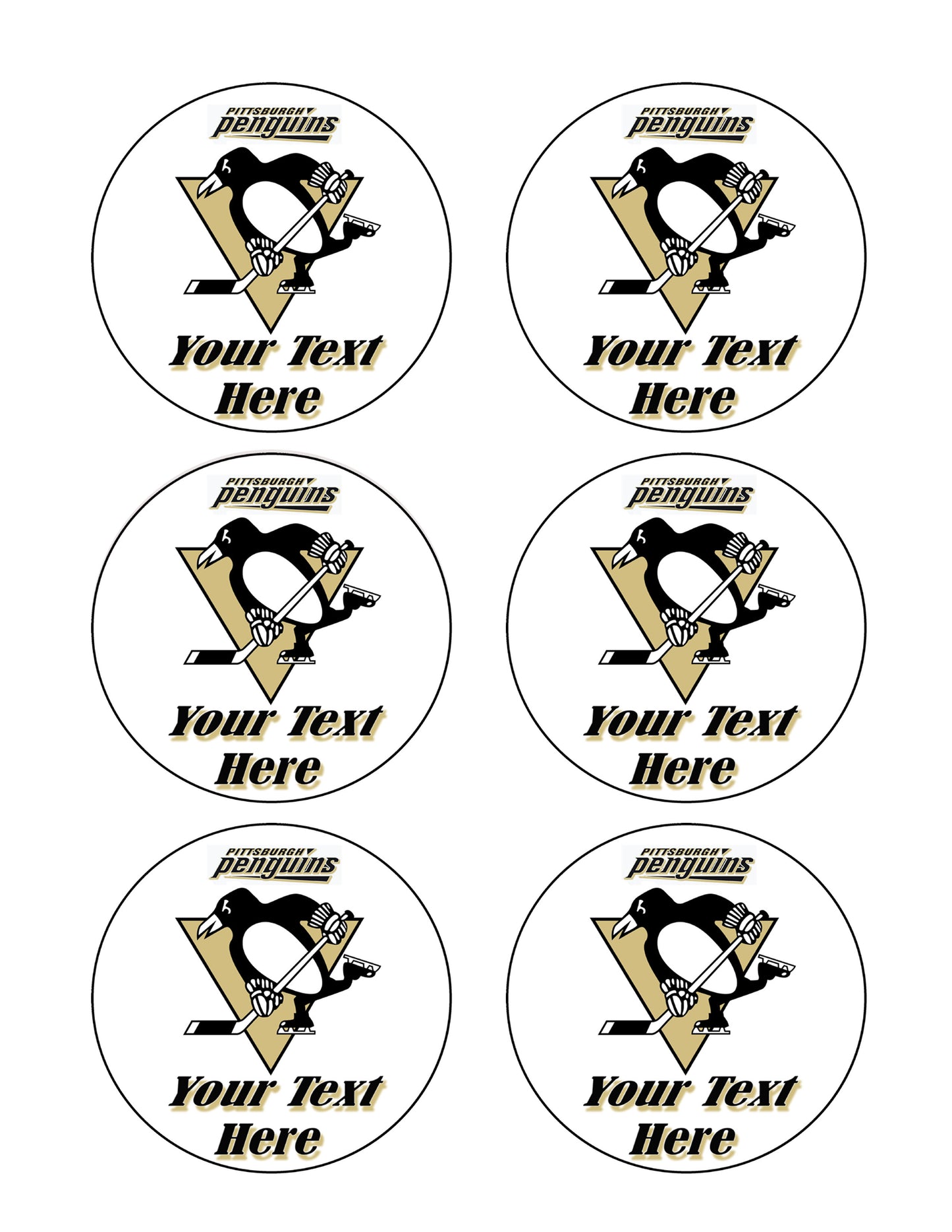 Pittsburgh Penguins - Edible Cake Topper OR Cupcake Topper, Decor