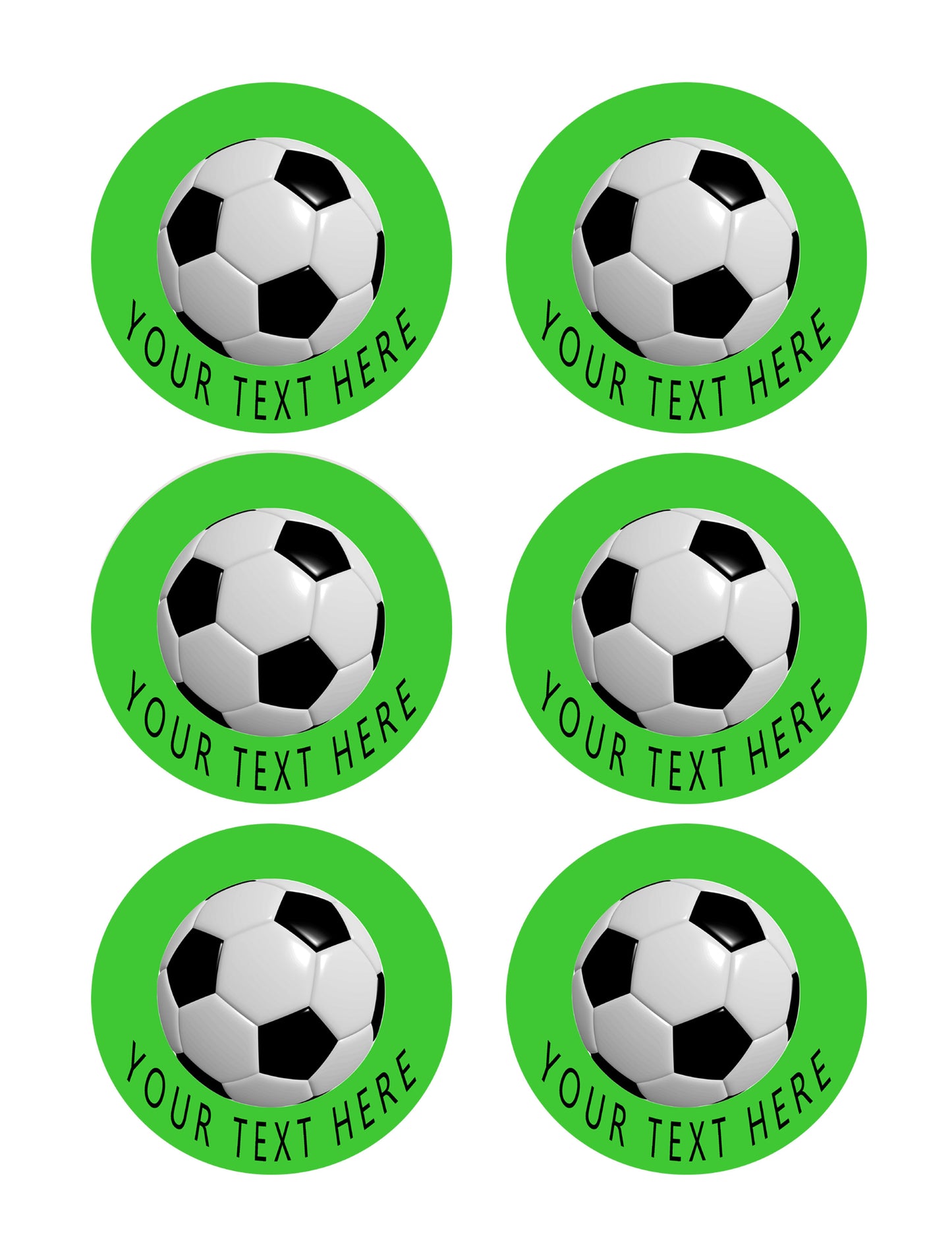 SOCCER BALL - Edible Cake Topper, Cupcake Toppers, Strips