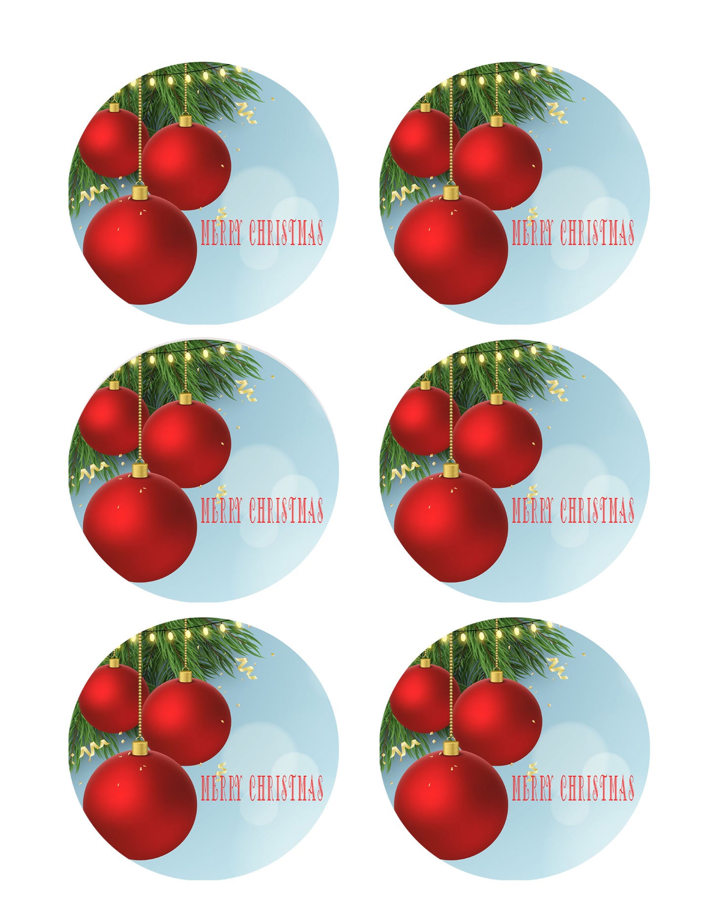 CHRISTMAS - Edible Cake Topper or Cupcake Topper