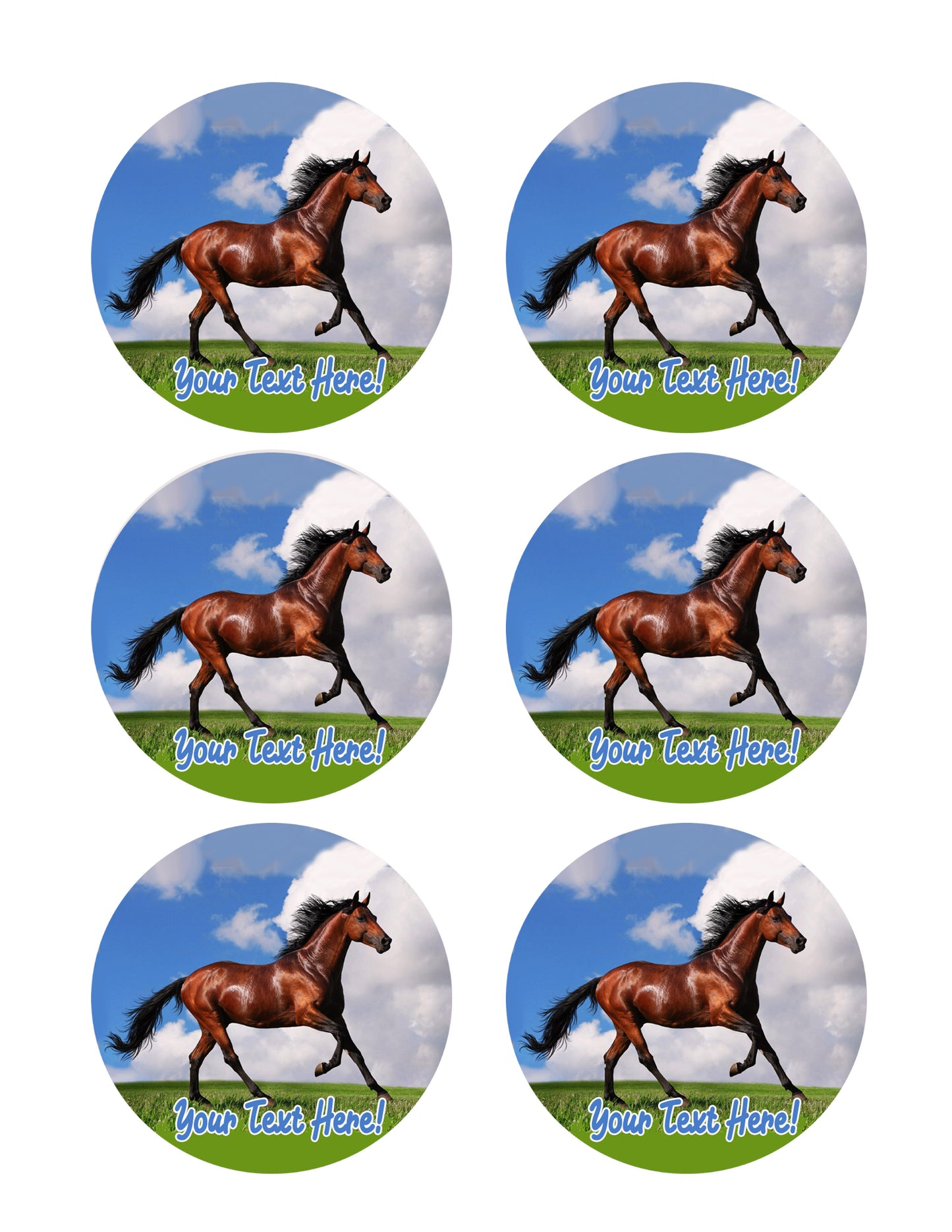 Brown Horse - Edible Cake Topper, Cupcake Toppers, Strips