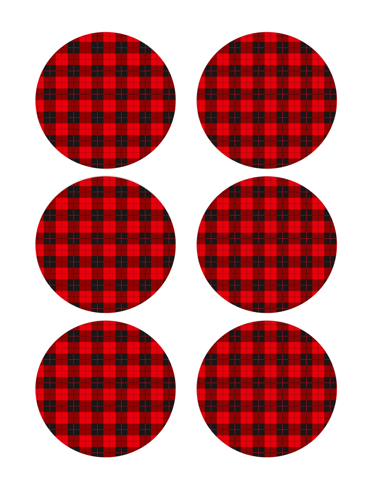 Buffalo Plaid - Edible Cake Topper, Cupcake Toppers, Strips