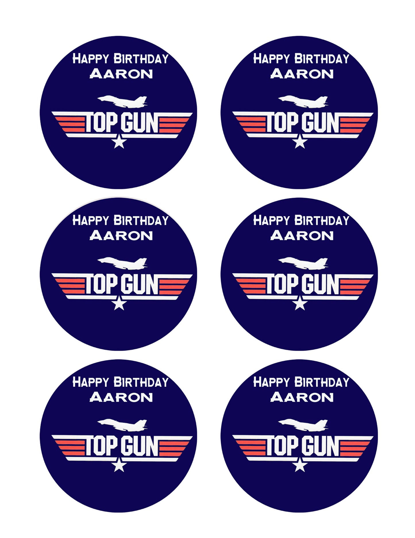 Top Gun - Edible Cake Topper OR Cupcake Topper, Decor