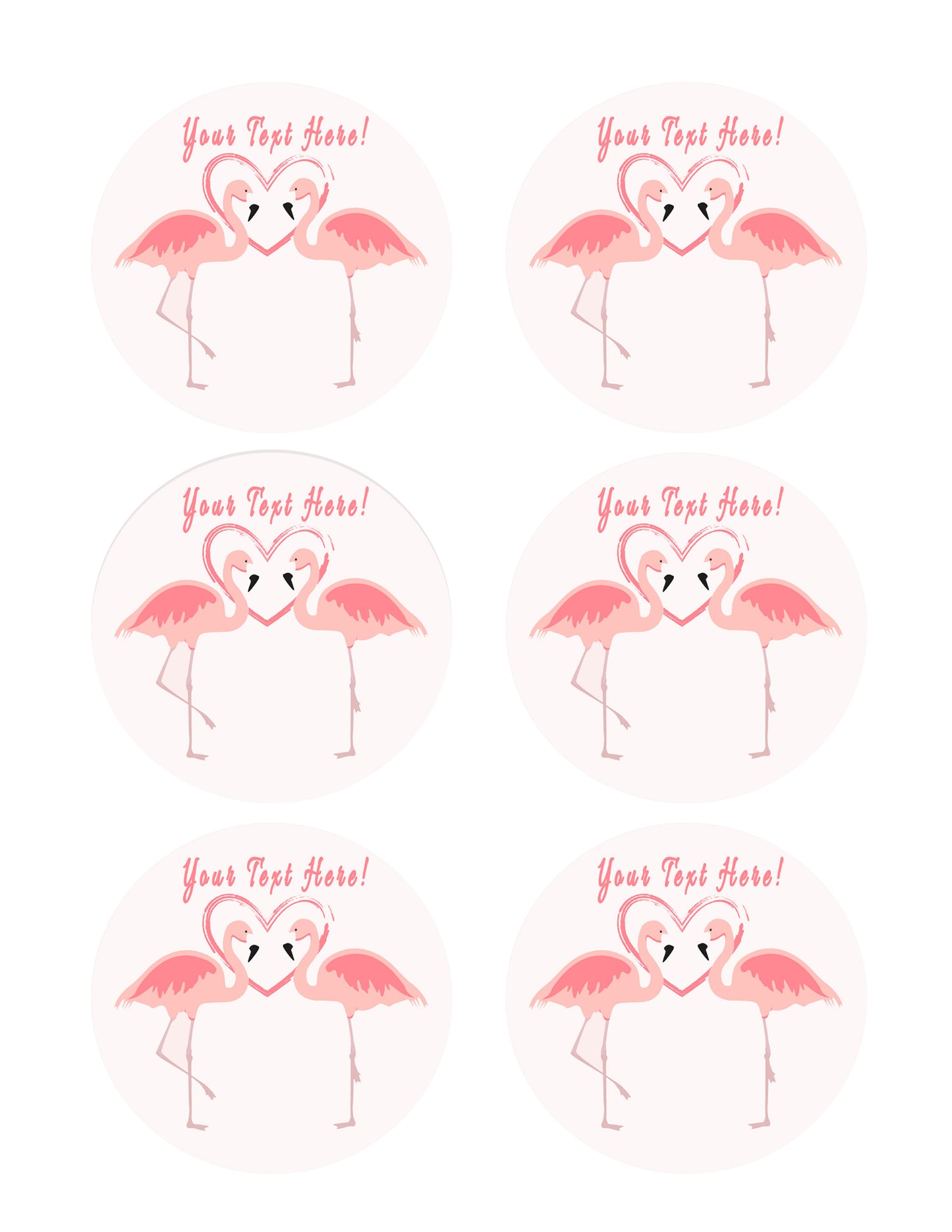 Pink Flamingos - Edible Cake Topper, Cupcake Toppers, Strips