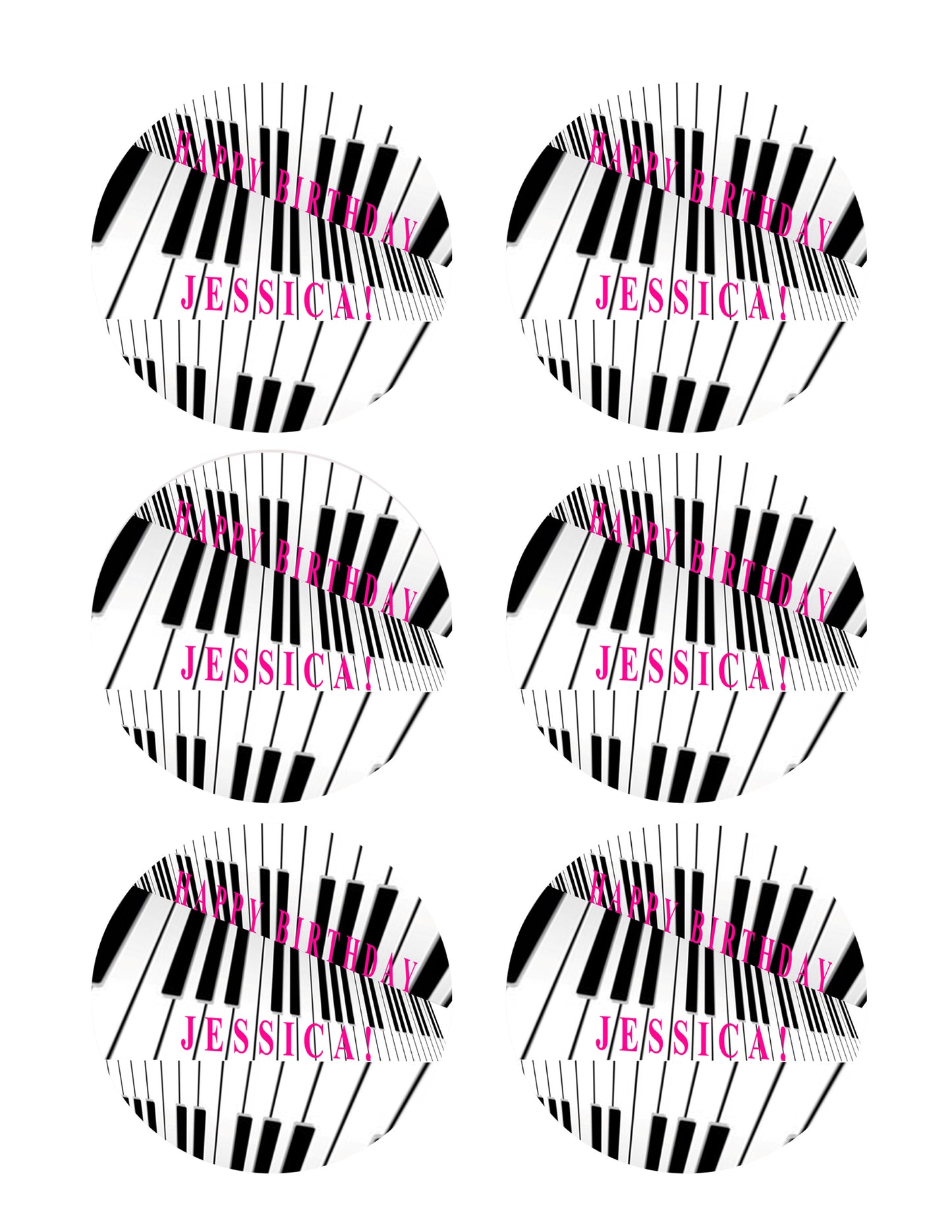 Piano Keys - Edible Cake Topper OR Cupcake Topper, Decor