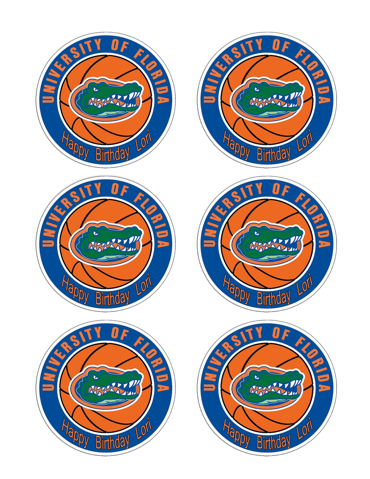 Florida Gators - Edible Cake Topper, Cupcake Toppers, Strips