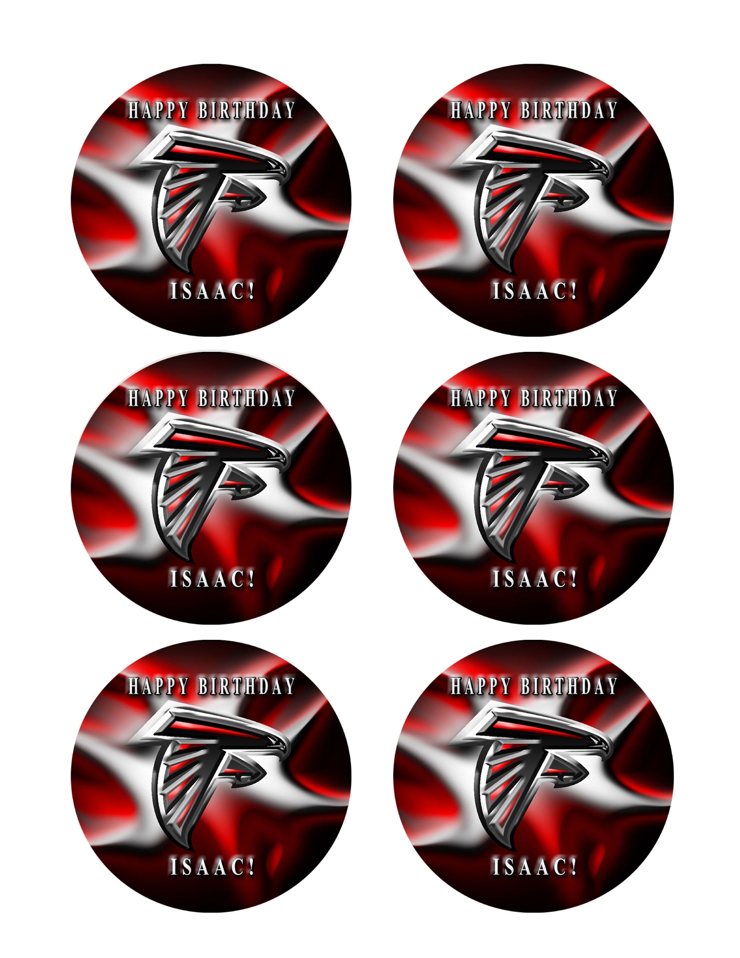 ATLANTA FALCONS (Nr2) - Edible Cake Topper, Cupcake Toppers, Strips