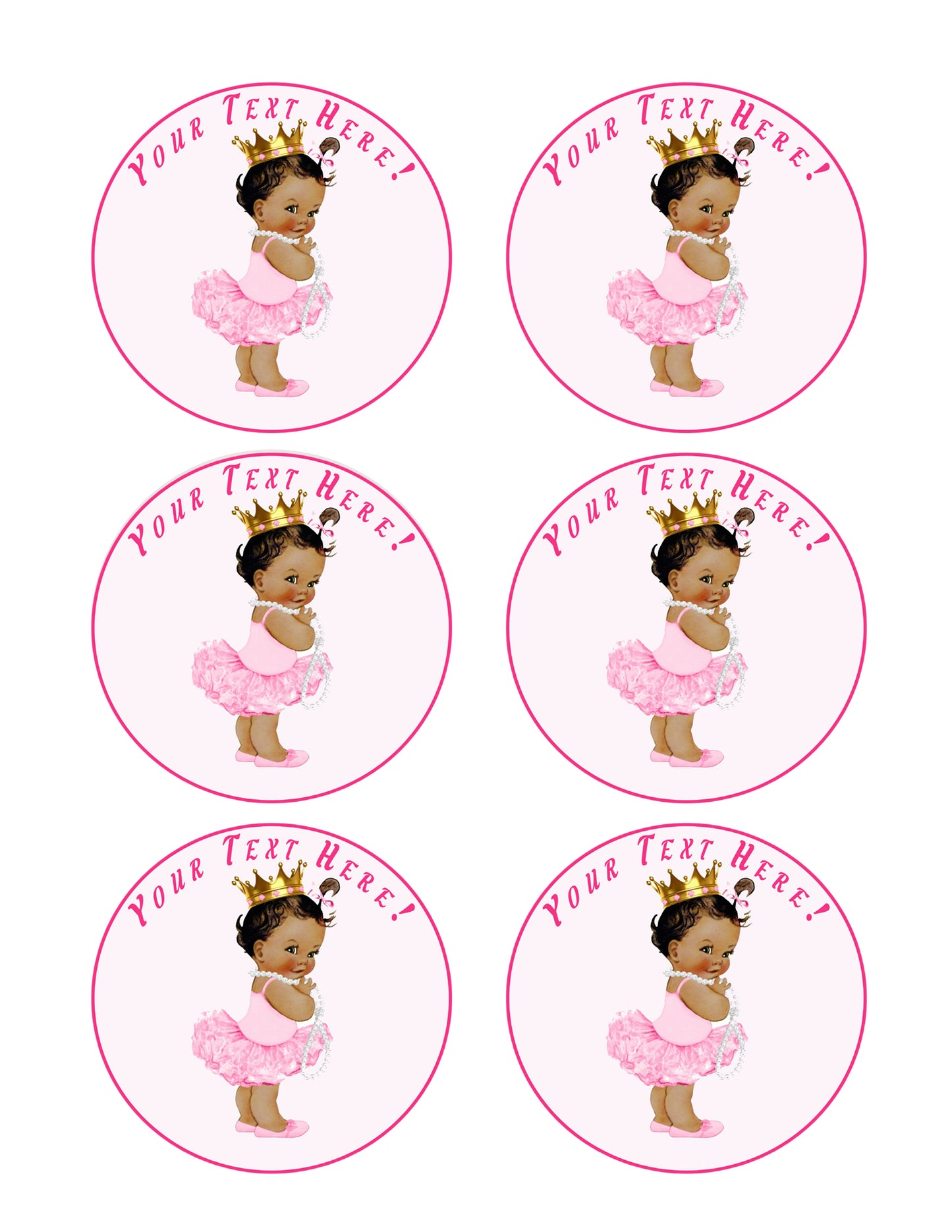 Baby Girl Afro Puffs - Edible Cake Topper, Cupcake Toppers, Strips