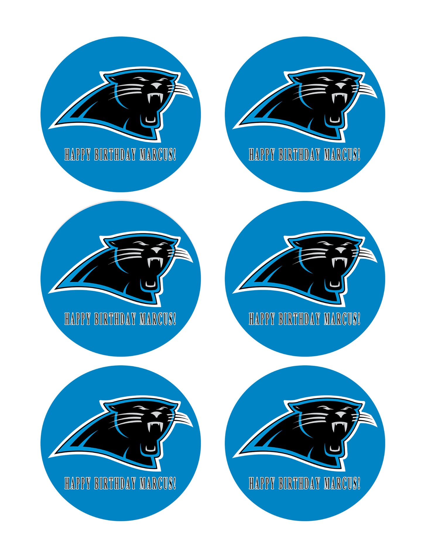 Carolina Panthers - Edible Cake Topper, Cupcake Toppers, Strips