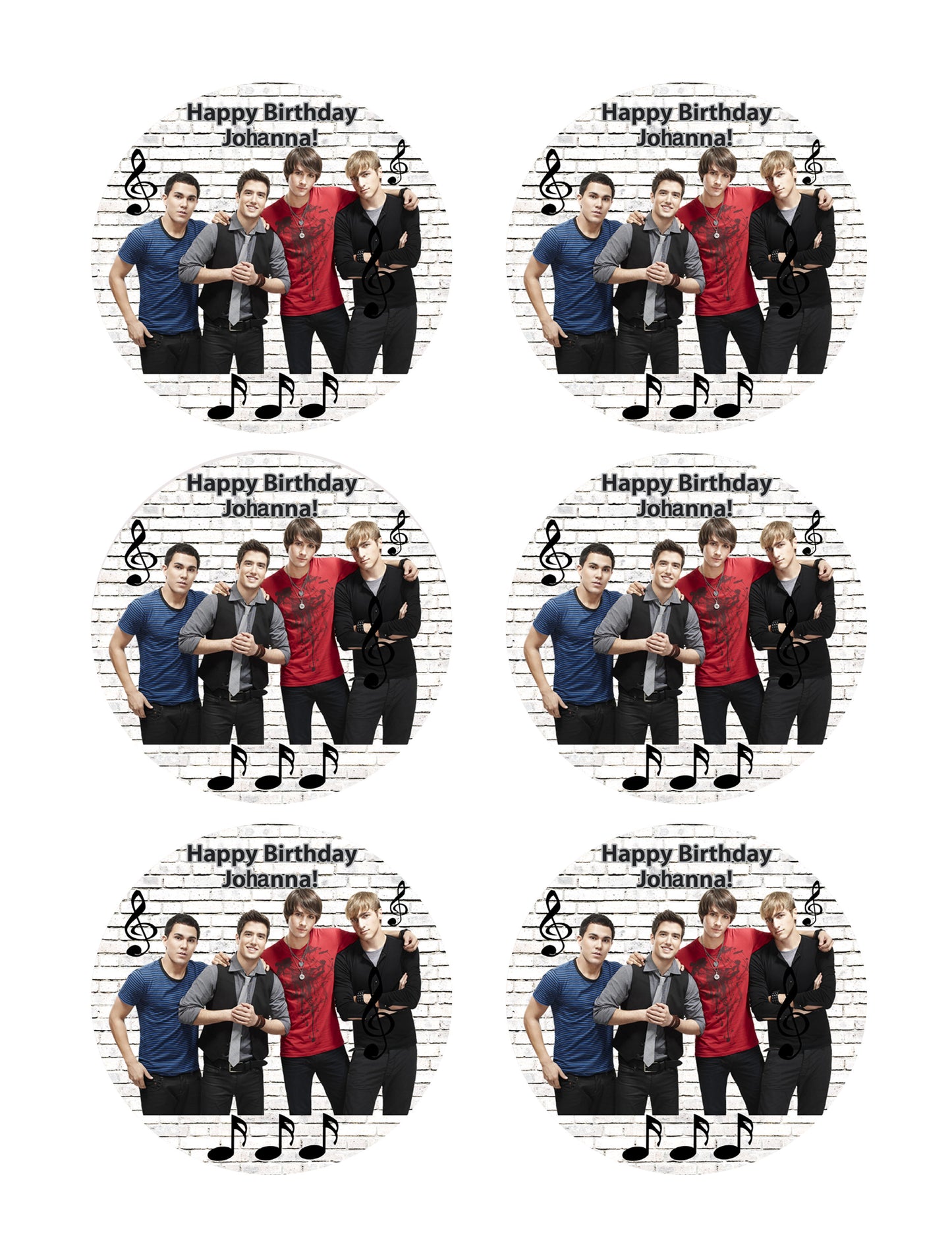 BIG TIME RUSH - Edible Cake Topper, Cupcake Toppers, Strips