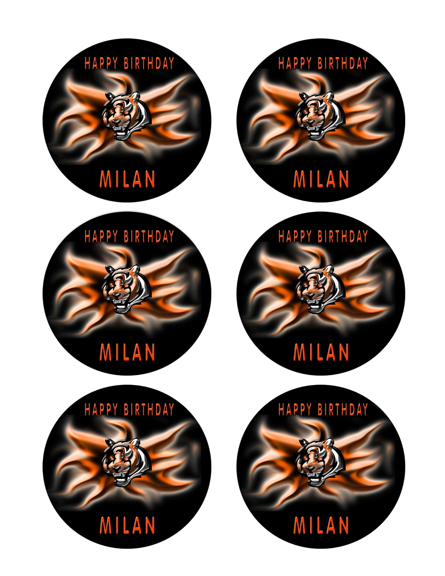 CINCINNATI BENGALS (Nr2) - Edible Cake Topper, Cupcake Toppers, Strips