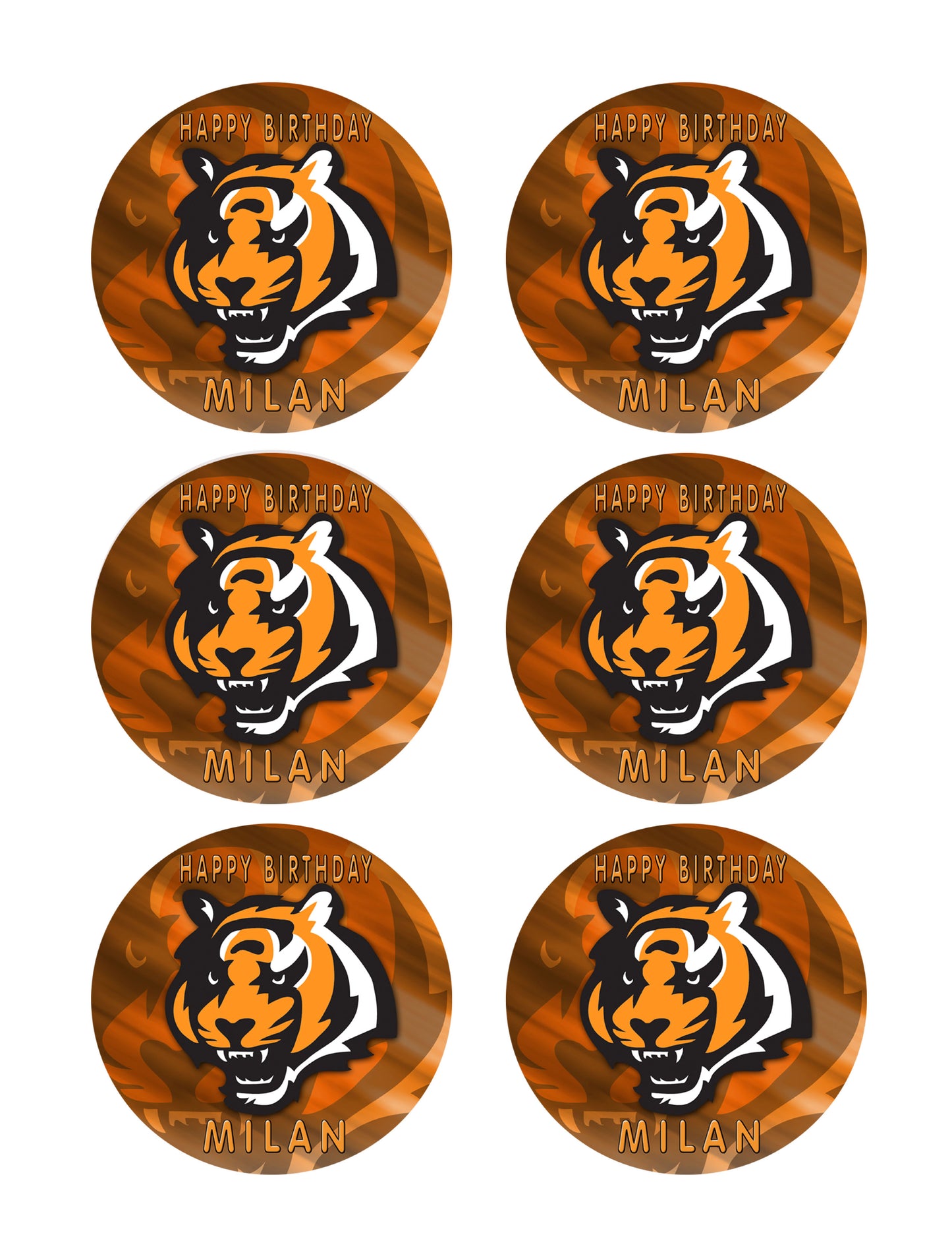 CINCINNATI BENGALS (Nr3) - Edible Cake Topper, Cupcake Toppers, Strips