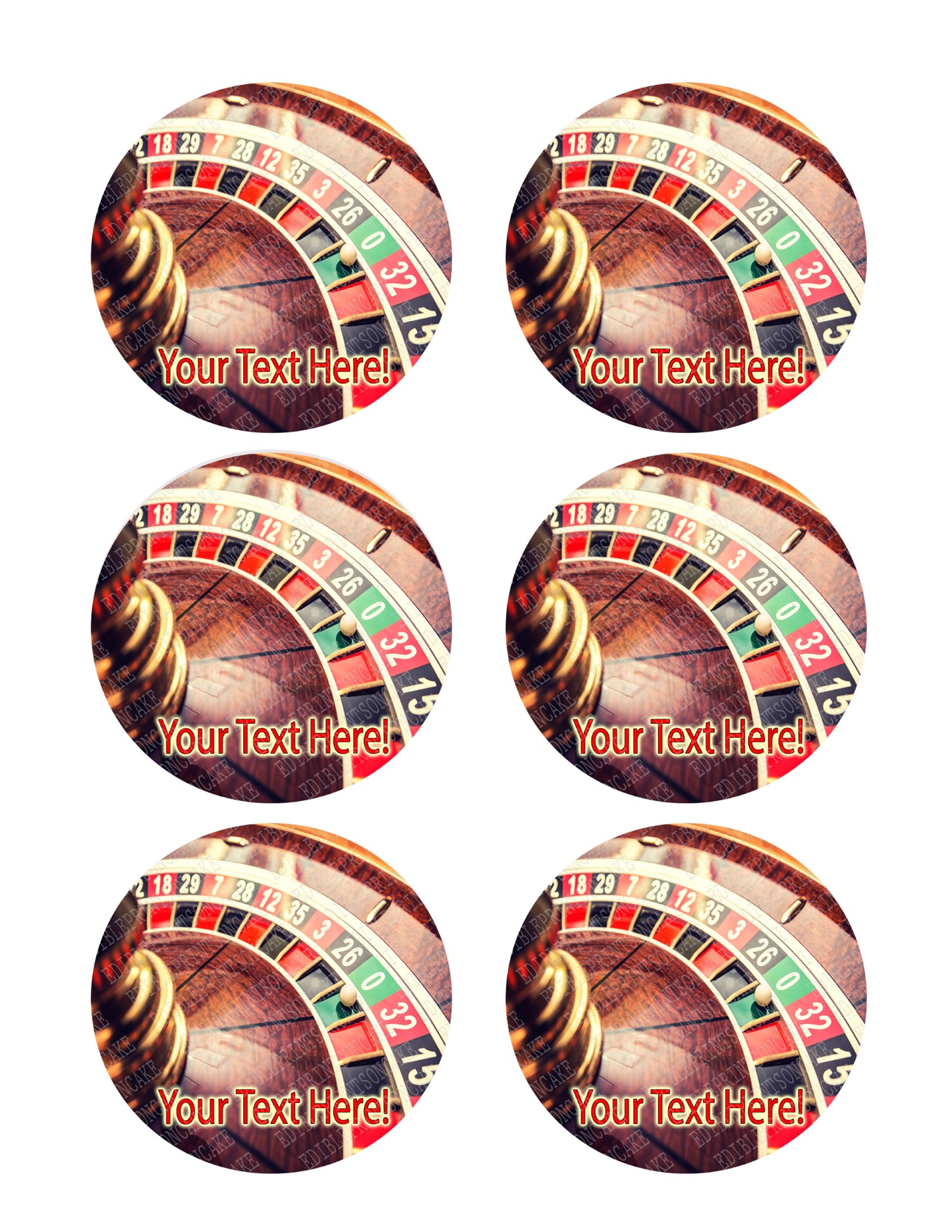 Roulette wheel in casino - Edible Cake Topper, Cupcake Toppers, Strips