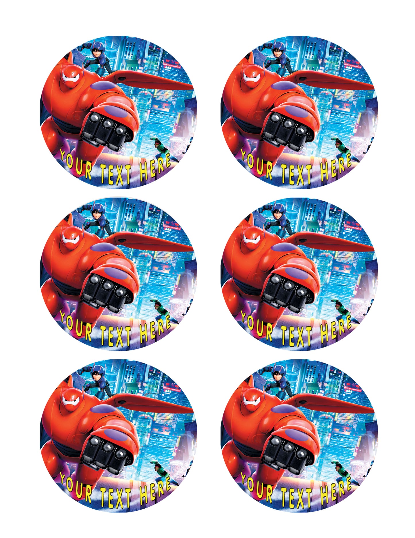 BIG HERO 6 (Nr1) - Edible Cake Topper, Cupcake Toppers, Strips