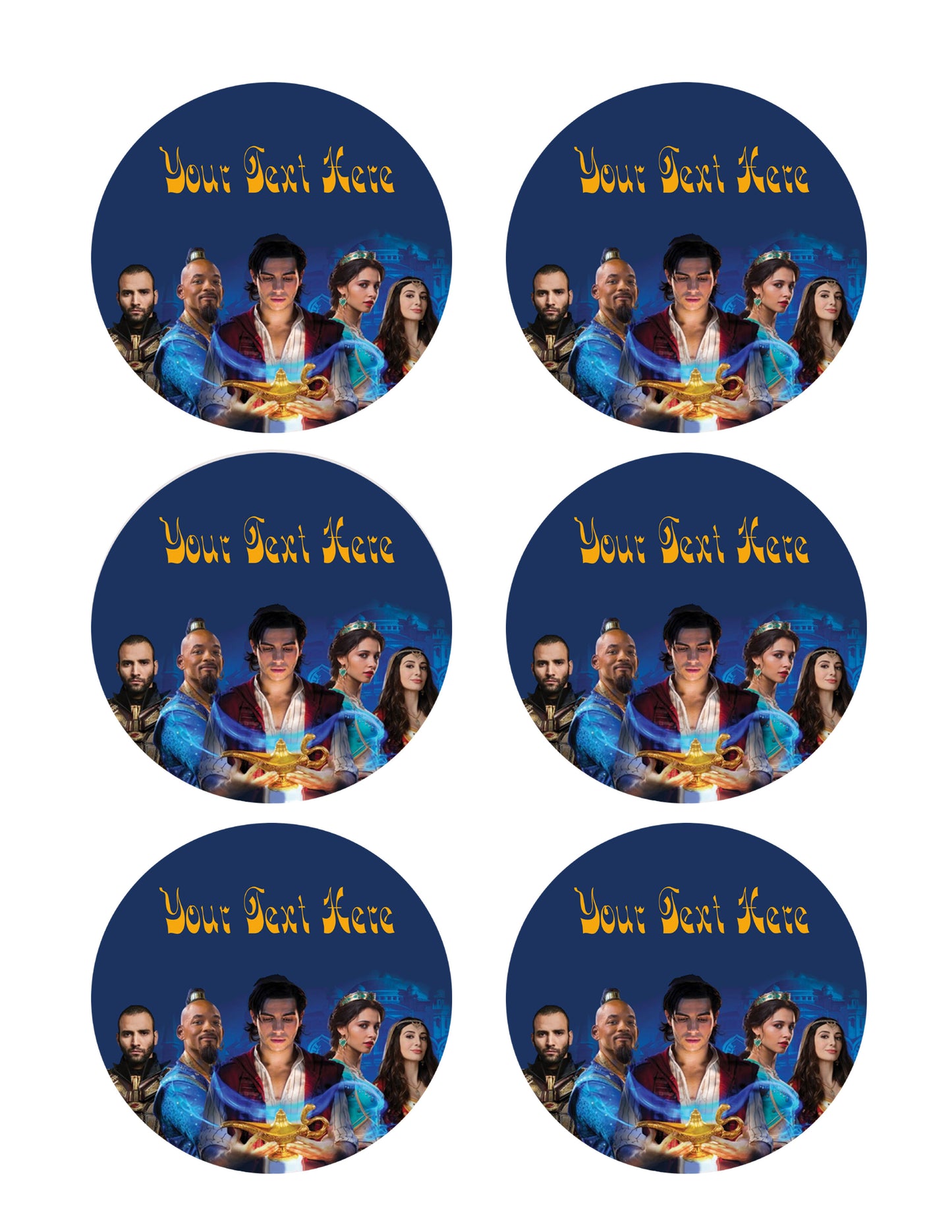 Aladdin - Edible Cake Topper, Cupcake Toppers, Strips