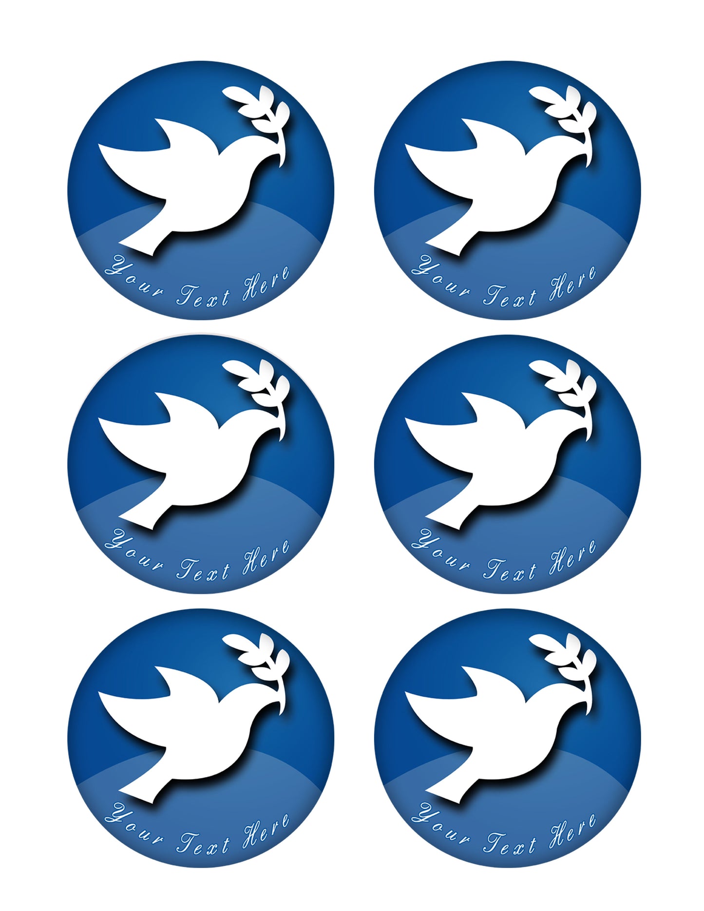 Peace Dove - Edible Cake Topper OR Cupcake Topper, Decor