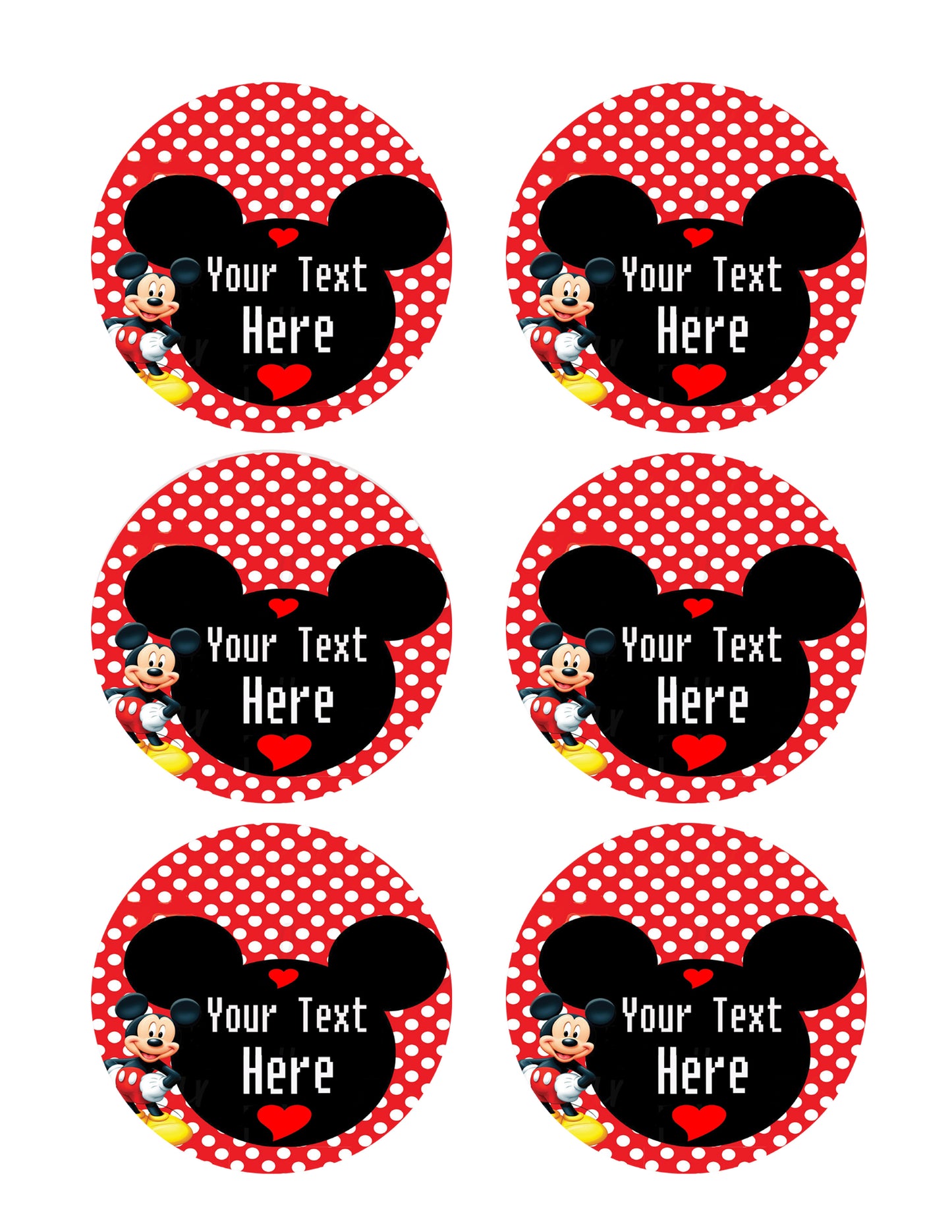 Mickey Mouse Inspired - Edible Cake Topper OR Cupcake Topper, Decor