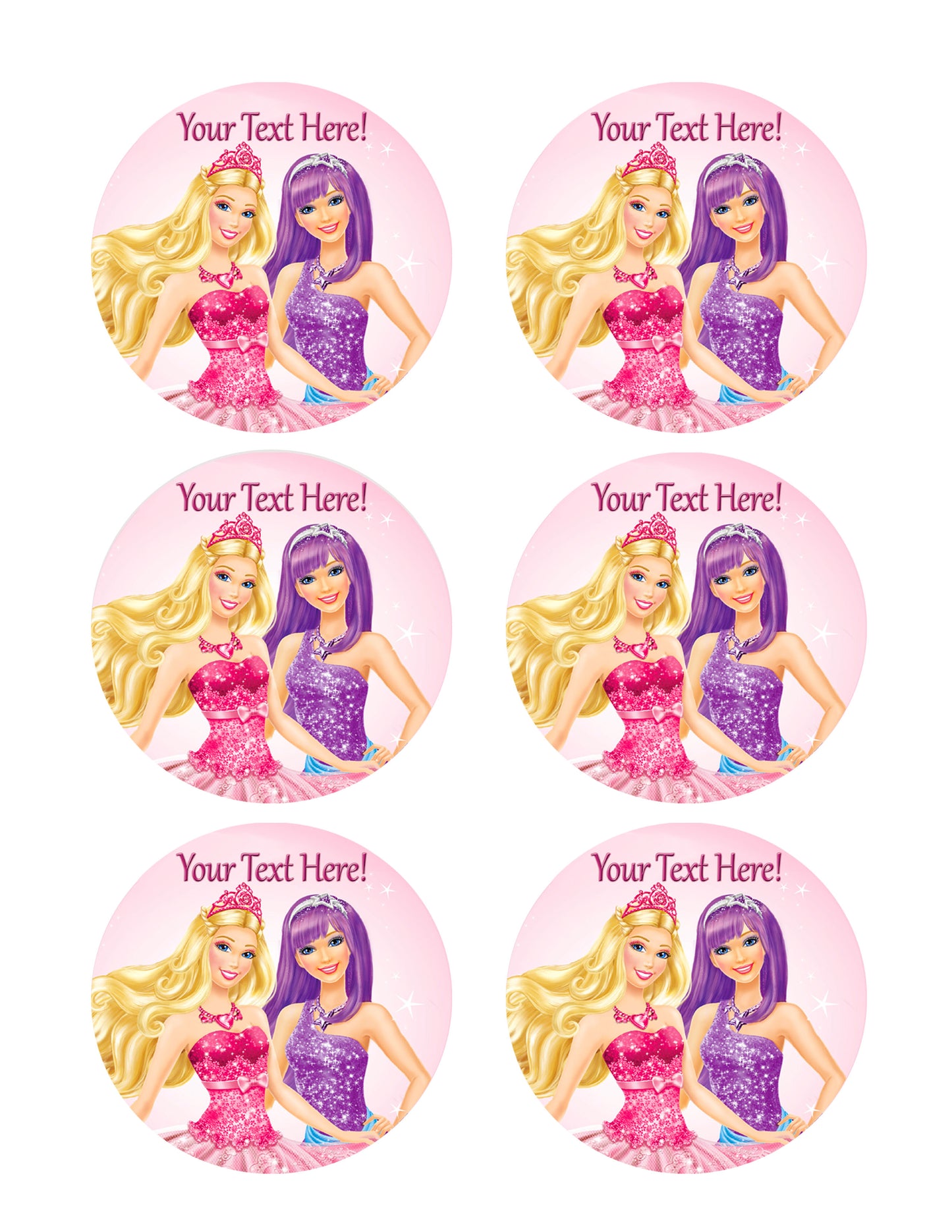 Barbie Princess and the Popstar (Nr1) - Edible Cake Topper, Cupcake Toppers, Strips