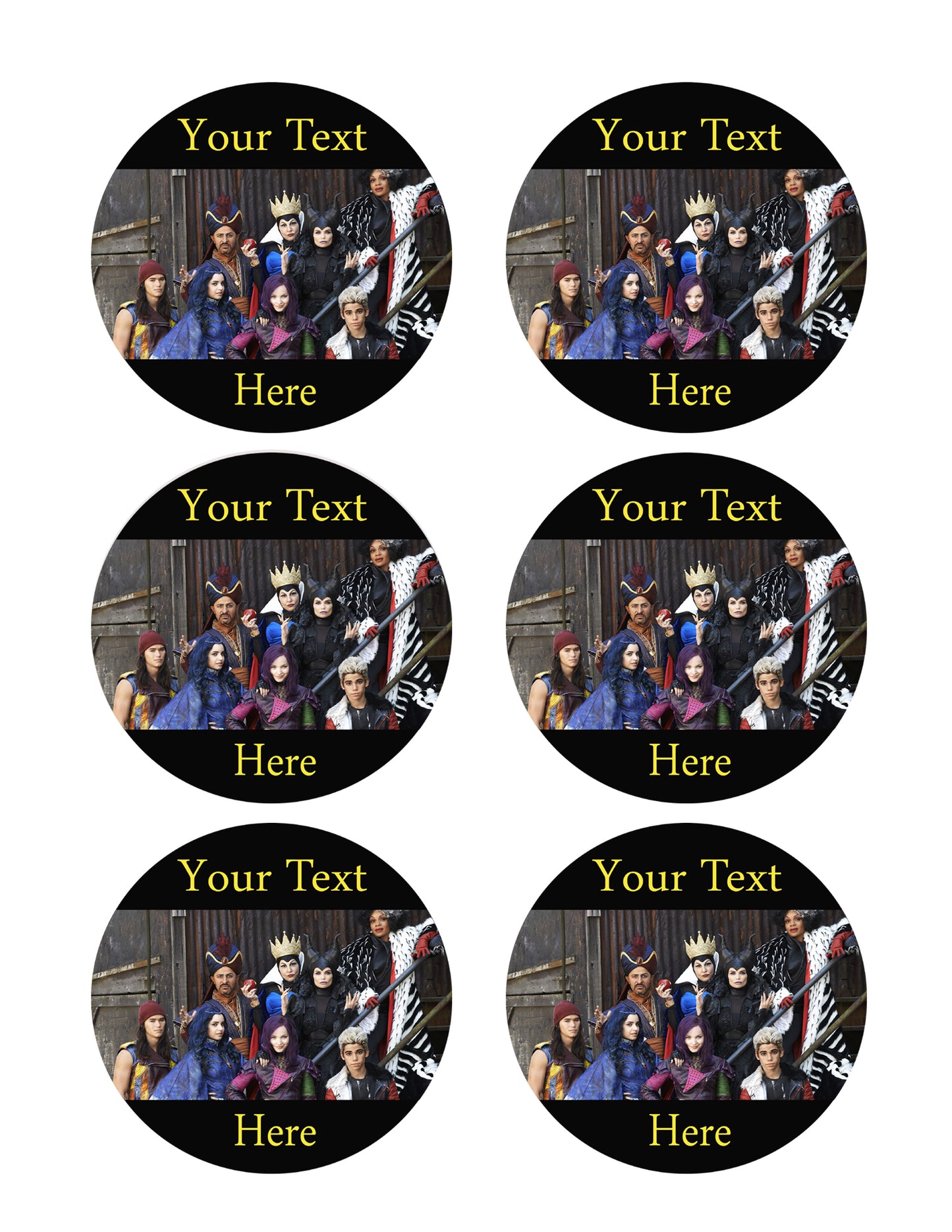 Descendants (Nr3) - Edible Cake Topper, Cupcake Toppers, Strips