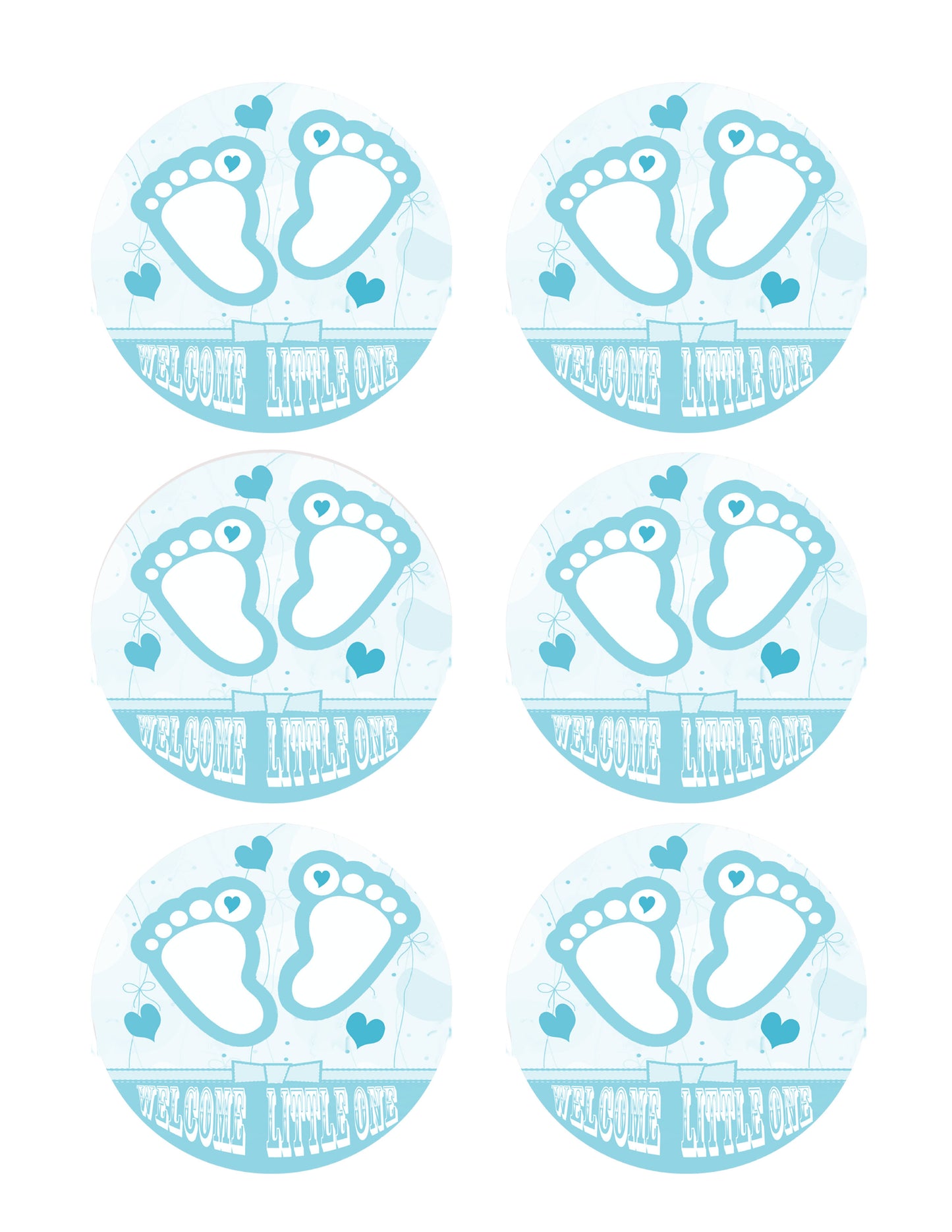 Blue Baby Feet Foot - Edible Cake Topper OR Cupcake Topper, Decor