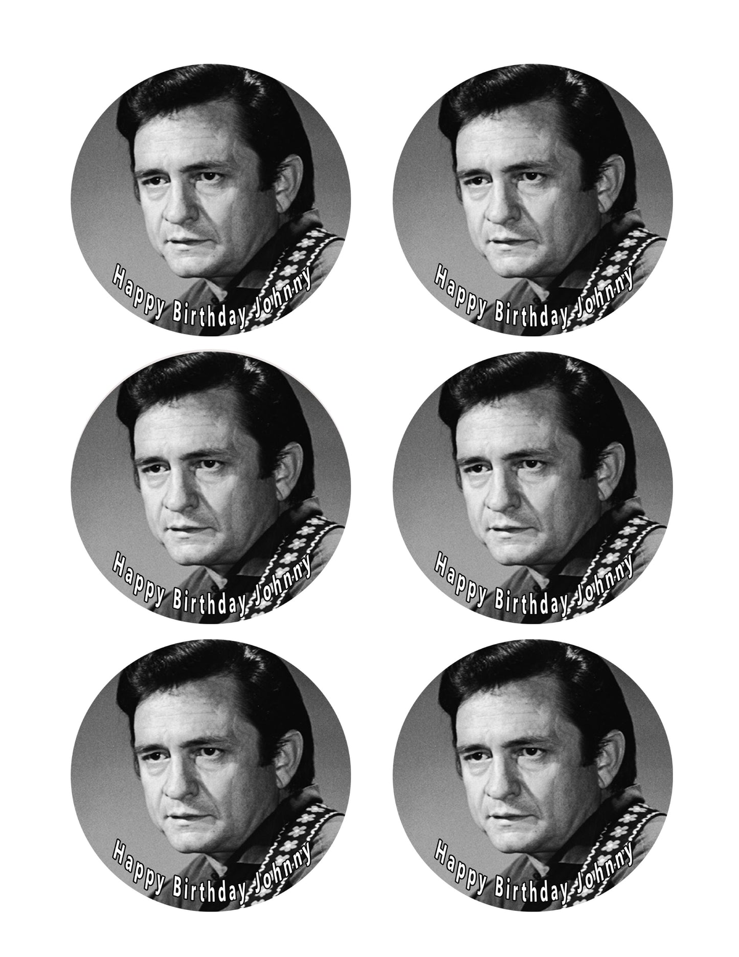 Johnny Cash (Nr2) - Edible Cake Topper OR Cupcake Topper, Decor