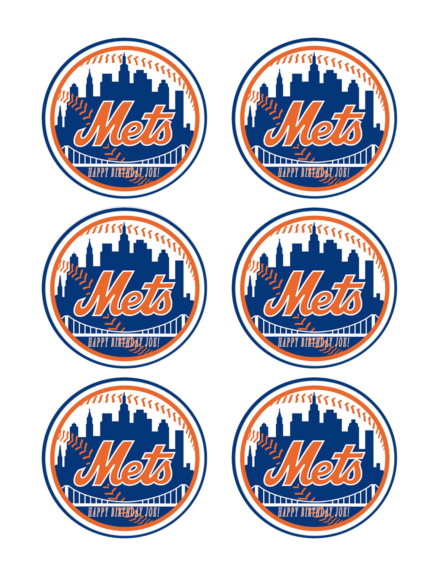 New York Mets - Edible Cake Topper OR Cupcake Topper, Decor