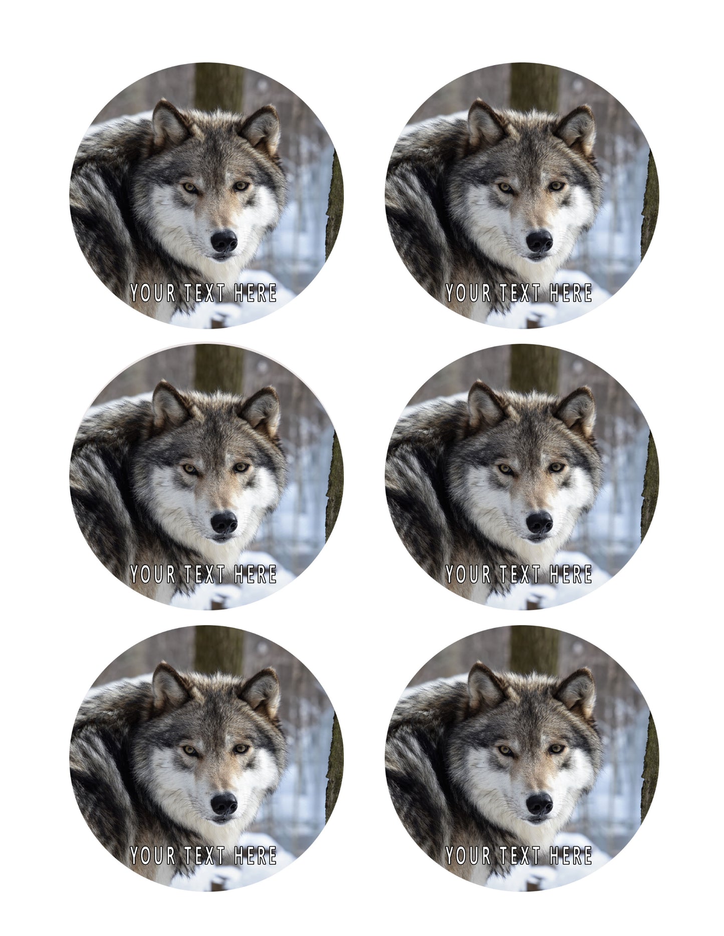 Wolf (Nr3) - Edible Cake Topper OR Cupcake Topper, Decor