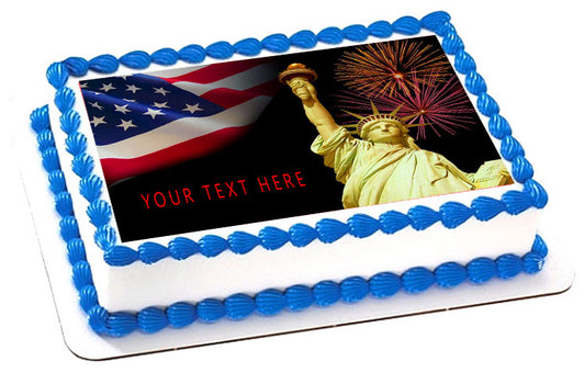 4th of July (Nr1) - Edible Cake Topper, Cupcake Toppers, Strips