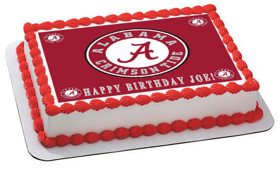 ALABAMA CRIMSON TIDE UNIVERSITY - Edible Cake Topper, Cupcake Toppers, Strips