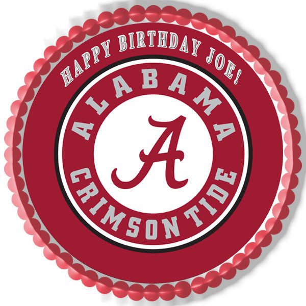 ALABAMA CRIMSON TIDE UNIVERSITY - Edible Cake Topper, Cupcake Toppers, Strips