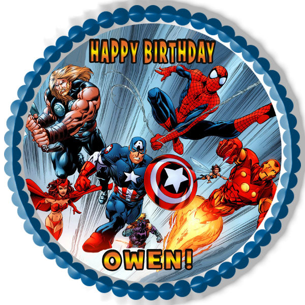 AVENGERS - Edible Cake Topper, Cupcake Toppers, Strips