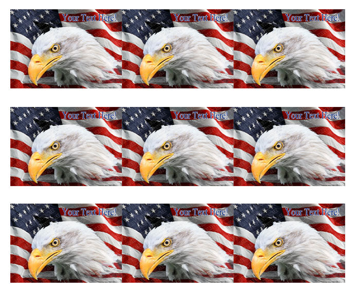 American Flag with Eagle Head - Edible Cake Topper, Cupcake Toppers, Strips