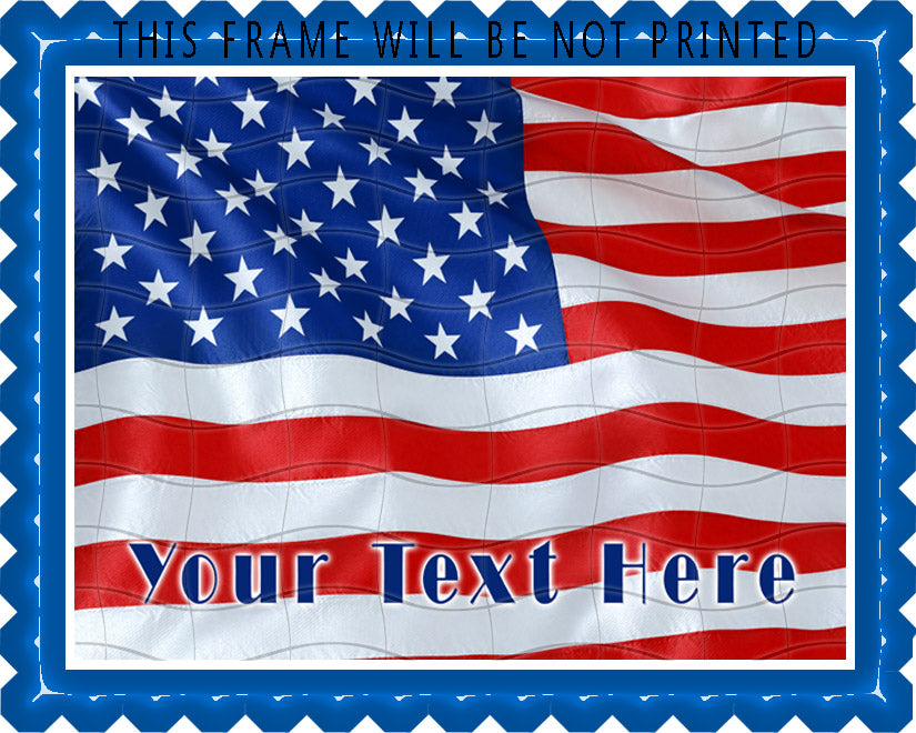 American Flag (Nr1) - Edible Cake Topper, Cupcake Toppers, Strips