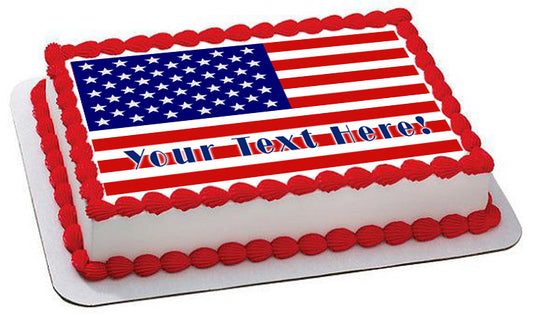 American Flag (Nr2) - Edible Cake Topper, Cupcake Toppers, Strips