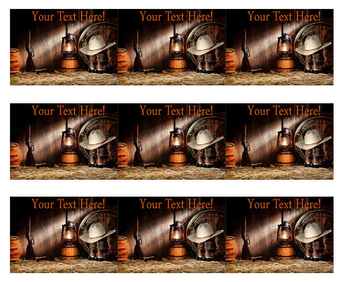 American West Rodeo Old Ranching Tools in a Barn - Edible Cake Topper, Cupcake Toppers, Strips