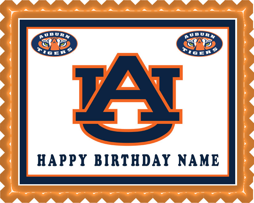 Auburn Tigers - Edible Cake Topper, Cupcake Toppers, Strips