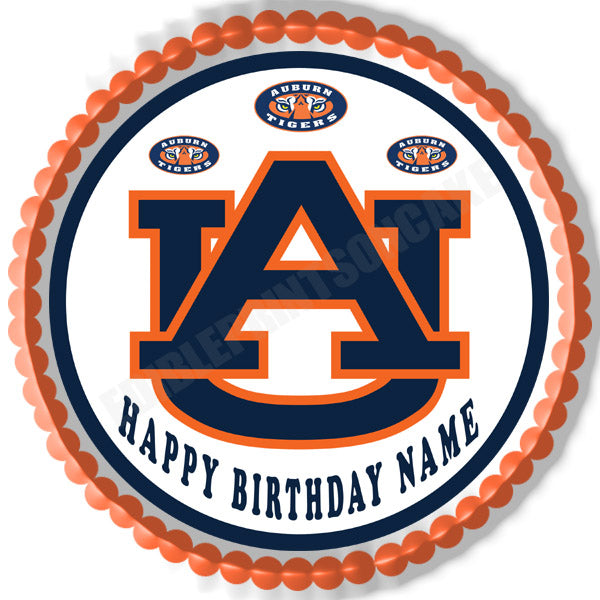 Auburn Tigers - Edible Cake Topper, Cupcake Toppers, Strips