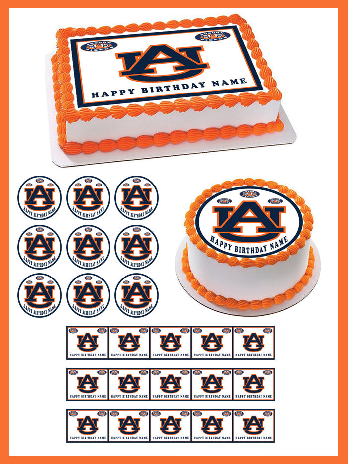 Auburn Tigers - Edible Cake Topper, Cupcake Toppers, Strips