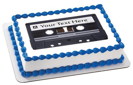 Audio Cassette - Edible Cake Topper, Cupcake Toppers, Strips