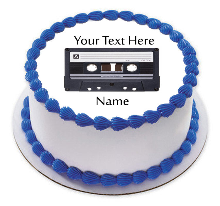 Audio Cassette - Edible Cake Topper, Cupcake Toppers, Strips