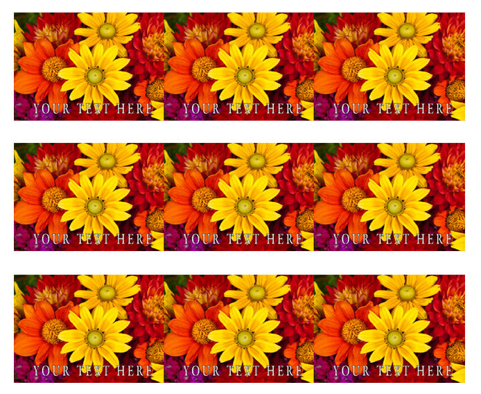 Autumn flowers - Edible Cake Topper, Cupcake Toppers, Strips